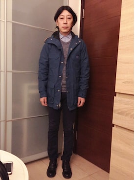 「JUNYA WATANABE MAN（ジュンヤワタナベマン）のアイテム（ニット/セーター）」を使った、Eddie さん（メンズ・168cm）の冬コーディネート