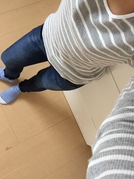 「NOMBRE IMPAIR（ノンブルアンペール）のアイテム（Tシャツ/カットソー）」を使った、もっささん（レディース・154cm）の夏コーディネート