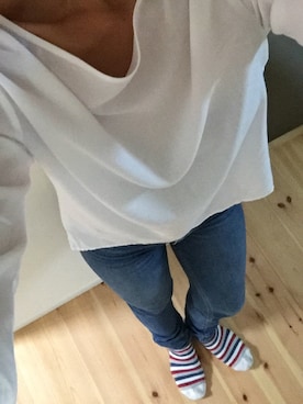 「ハイウェストデニム」｜もっささん（レディース・154cm）の秋コーディネート