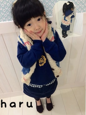 「Lee（リー）のアイテム（スカート）」を使った、haruさん（キッズ・110cm）の冬コーディネート
