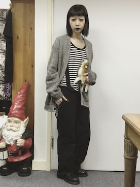 「MARANT ETOILE（マランエトワール）のアイテム（サロペット/オーバーオール）」を使った、ekeeさん（レディース・166cm）の冬コーディネート