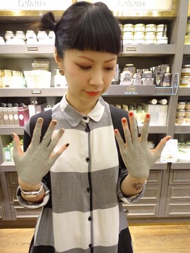 「MONKI（モンキ）のアイテム（シャツワンピース）」を使った、ekeeさん（レディース・166cm）の春コーディネート