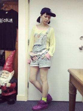 「cotton on（コットンオン）のアイテム（オールインワン・サロペット）」を使った、ekeeさん（レディース・166cm）の春コーディネート