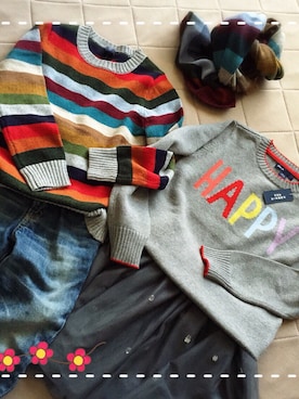 「GAP（ギャップ）のアイテム（ニット/セーター、その他）」を使った、М✱さん（レディース）の冬コーディネート