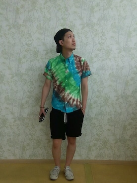 「NESTA（ネスタ）のアイテム」を使った、Charさん（メンズ・177cm）の夏コーディネート