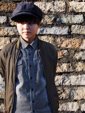 「PULL&BEAR（プルアンドベア）のアイテム（ミリタリージャケット）」を使った、Em エムさん（レディース・168cm）の春コーディネート
