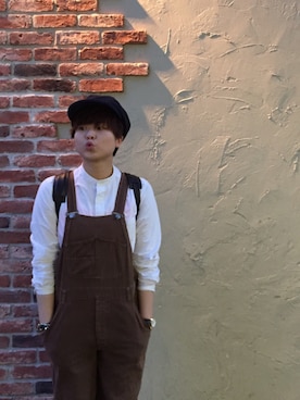 「WORKERS」｜「アイテム（つなぎ/オールインワン）」を使った、Em エムさん（レディース・168cm）の春コーディネート