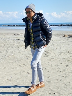 「Safari」｜「アイテム（ダウンジャケット/コート）」を使った、MASA SURFさん（メンズ・180cm）の冬コーディネート