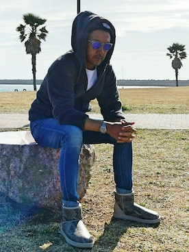 「アイテム（ブーツ、シルバー系）」を使った、MASA SURFさん（メンズ・180cm）の冬コーディネート