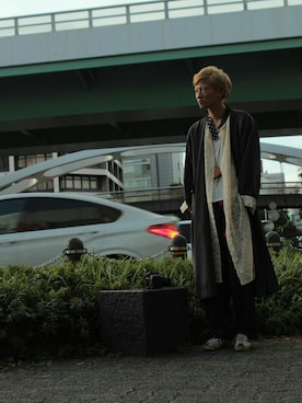 「Kagari Yusuke（カガリユウスケ）のアイテム（アクセサリー）」を使った、しろ / karisomeさん（メンズ・180cm）の夏コーディネート