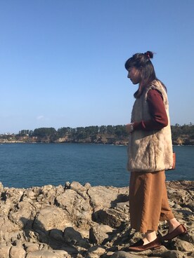 「LILY BROWN（リリーブラウン）のアイテム（ローファー）」を使った、よさん（レディース・158cm）の秋コーディネート