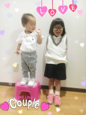 「カップルコーデ」｜yuko*さん（キッズ・100cm）の春コーディネート