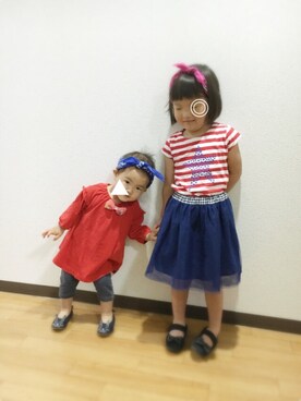 「jump（ジャンプ）のアイテム」を使った、yuko*さん（キッズ・100cm）の春コーディネート