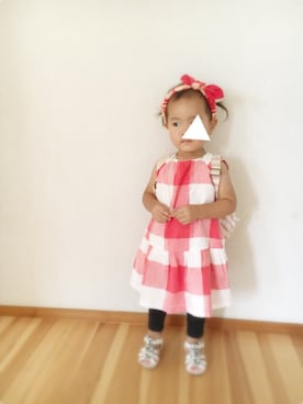 「petit main（プティマイン）のアイテム（シューズ）」を使った、yuko*さん（キッズ・80cm）の夏コーディネート