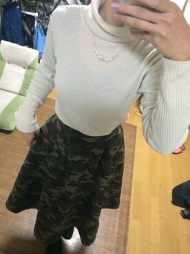 「迷彩柄」｜しゅんさん（レディース・168cm）の冬コーディネート