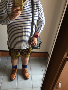 「アイテム（アナログ腕時計、ピンク系）」を使った、bigpigさん（メンズ・173cm）の秋コーディネート