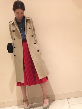 「skirt」｜「アイテム（トレンチコート）」を使った、yukaさん（レディース・165cm）の春コーディネート