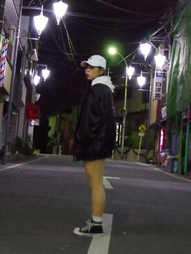「kicks」｜「アイテム（ナイロンジャケット）」を使った、cyakiさん（レディース・167cm）の冬コーディネート