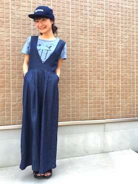 「Factor=（ファクターイコール）のアイテム（オールインワン・サロペット）」を使った、ひーさん（レディース・155cm）の春コーディネート