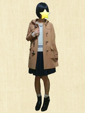 「ROPE' PICNIC（ロペピクニック）のアイテム（ダッフルコート）」を使った、おこじょさん（レディース・163cm）の冬コーディネート