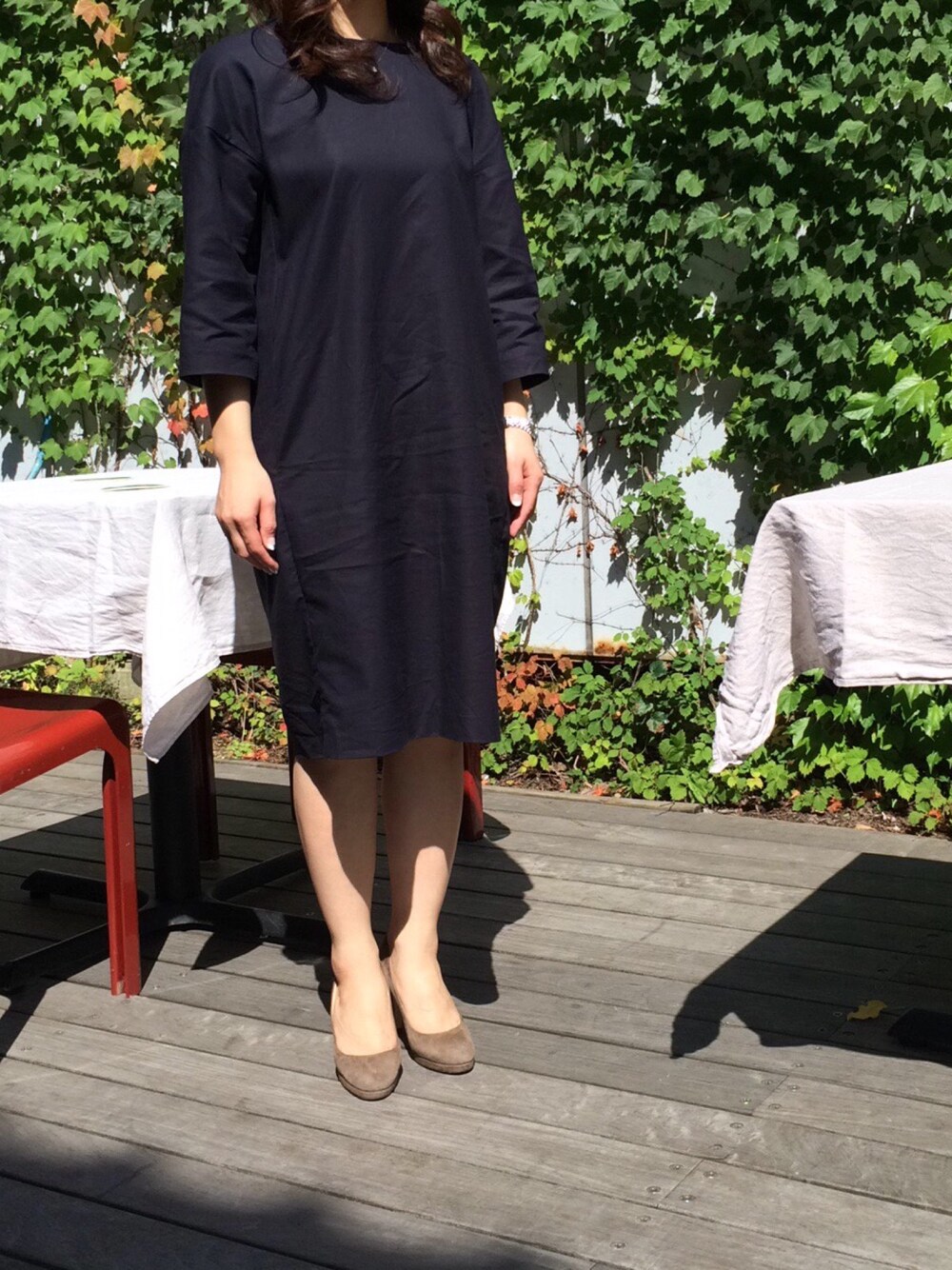 「ワンピース、パンプス、leglazik、FABIO RUSCONI 」｜「LE GLAZIKのアイテム（ワンピース、その他）」を使った、jamesyukiさん（レディース・152cm）の秋コーディネートの1枚目の写真