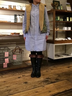 「orslow」｜「アイテム（シャツワンピース）」を使った、jamesyukiさん（レディース・152cm）の秋コーディネート