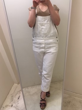 「ポケットＴシャツ」｜「アイテム（サロペット/オーバーオール）」を使った、jamesyukiさん（レディース・152cm）の夏コーディネート