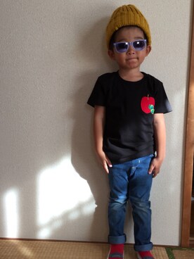 「グラニフ」｜「アイテム（ニットキャップ/ビーニー）」を使った、ha-☆さん（キッズ・100cm）の秋コーディネート