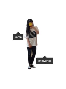 「JIMMY CHOO（ジミーチュウ）のアイテム（その他シューズ）」を使った、G O Nさん（レディース・158cm）の春コーディネート