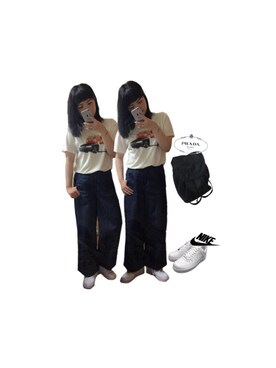 「UNIF」｜「アイテム（バックパック/リュック）」を使った、G O Nさん（レディース・158cm）の夏コーディネート