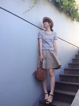 「MARC JACOBS（マークジェイコブス）のアイテム（リング）」を使った、森本奈緒さん（レディース・168cm・20代）の夏コーディネート