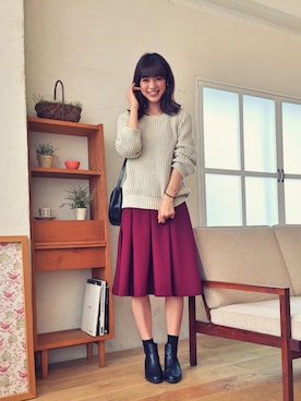 森本奈緒さん（レディース・168cm）の秋コーディネート