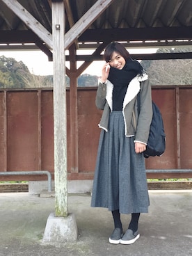 森本奈緒さん（レディース・168cm）の冬コーディネート