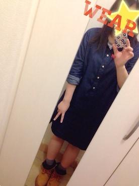 「アイテム（シャツワンピース）」を使った、きりんさん（レディース・155cm・20代）の秋コーディネート