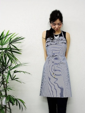 「ネイビー」｜「アイテム（食器/キッチン）」を使った、スタッフ松本さん（レディース・158cm）の春コーディネート
