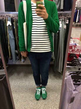 カーディガン ボレロを使った 緑コーデ のメンズ人気ファッションコーディネート Wear