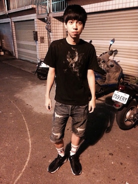 「Levi's BLUE（リーバイス ブルー）のアイテム（デニムパンツ）」を使った、朱祐辰さん（メンズ・174cm）の秋コーディネート