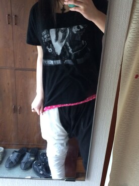「GHOST OF HARLEM（ゴーストオブハーレム）のアイテム（その他パンツ、ブラック系）」を使った、なおさん（レディース・167cm）の夏コーディネート