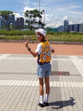 「アイテム（ジャージ）」を使った、jerryさん（メンズ・165cm・10代）の夏コーディネート