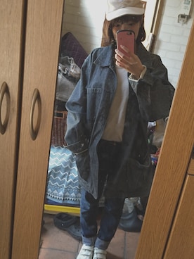 「Zippo（ジッポー）のアイテム」を使った、のほのほさん（レディース・154cm）の春コーディネート