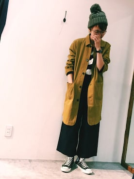 「アイテム（帽子）」を使った、ｶﾝﾅさん（レディース・167cm）の秋コーディネート