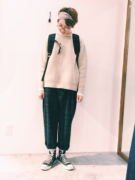 「アイテム（ニット/セーター）」を使った、ｶﾝﾅさん（レディース・167cm）の秋コーディネート