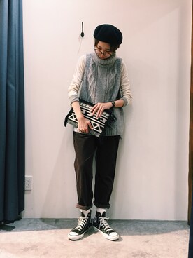 「アイテム（ニット/セーター）」を使った、ｶﾝﾅさん（レディース・167cm）の秋コーディネート