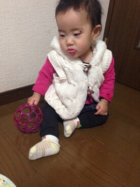 「おもちゃ」｜「アイテム（ジャケット/アウター）」を使った、seinaさん（キッズ・70cm）の冬コーディネート