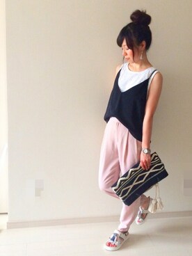 「7月WEAR夏のサンダル祭り」｜「アイテム（アナログ腕時計）」を使った、chakoさん（レディース・155cm）の夏コーディネート