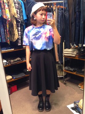 「アイテム（ハンチング/ベレー帽）」を使った、megumiさん（レディース・150cm・10代）の秋コーディネート