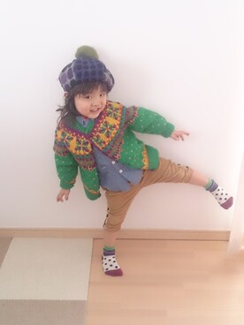 「カウチン」｜M☆Yさん（キッズ・100cm）の冬コーディネート