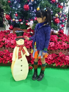「One deux boo（ワンドゥーブー）のアイテム（スカート）」を使った、M☆Yさん（キッズ・135cm）の冬コーディネート