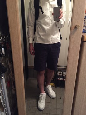 「ノームコア」｜「アイテム（チノパンツ）」を使った、KAZさん（メンズ・173cm）の春コーディネート