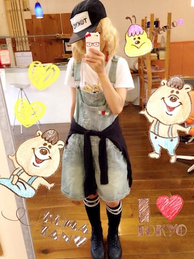 「WC（ダブル シー）のアイテム（オールインワン・サロペット）」を使った、いく☆さん（レディース・153cm）の夏コーディネート